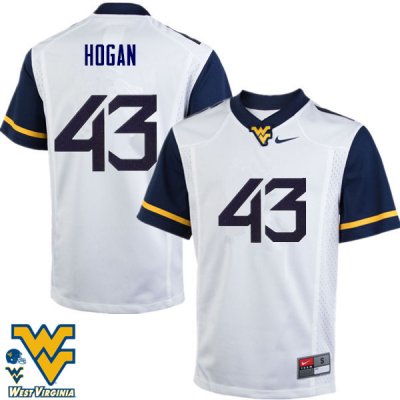 Men's West Virginia Mountaineers NCAA #43 Luke Hogan White Authentic Nike Stitched College Football Jersey TG15M07HX